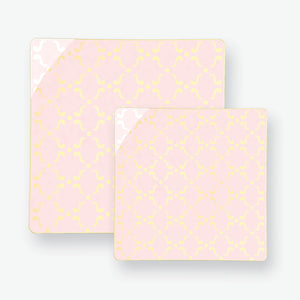 Square Blush • Gold Pattern Plastic Plates | 10 Plates - Luxe Party NYC