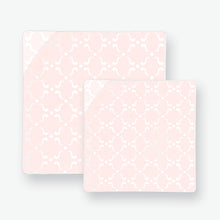 Load image into Gallery viewer, Square Blush • Silver Pattern Plastic Plates | 10 Plates - Luxe Party NYC
