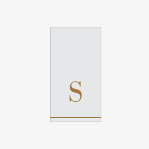S - Bodoni Script Single Initial Paper Guest Towel Napkins - Luxe Party NYC